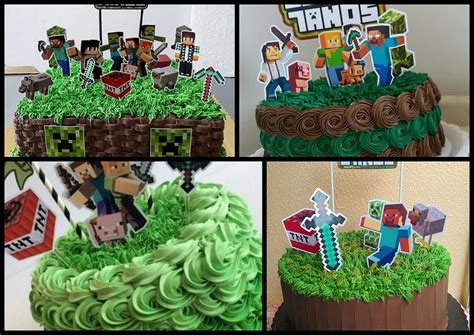 Fiesta De Minecraft Toppers Para Tartas Tortas Pasteles Bizcochos O