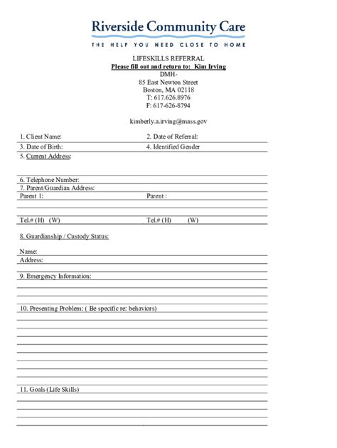 Fillable Online DMH REFERRAL EMERGENCY INFORMATION FORM Fax Email