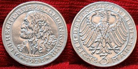 Weimarer Republik Deutsches Reich 3 Mark 1928 D 400 Todestag Von