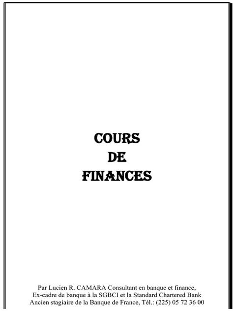 cours finance