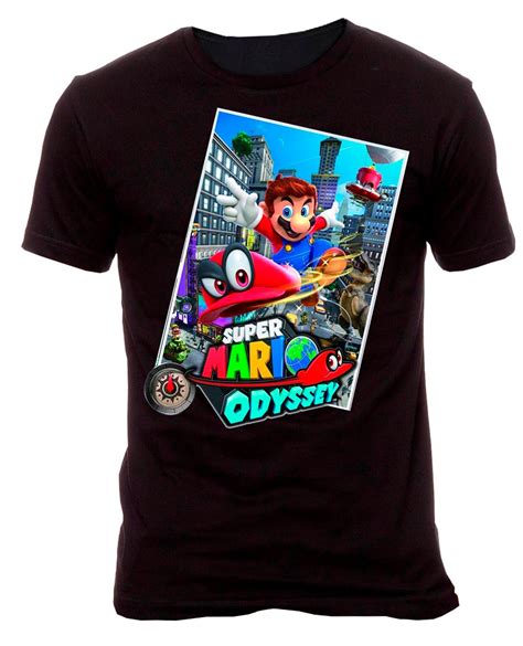 Playera Super Mario Odyssey Negra Xgrande Gameplanet