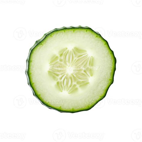 Fresh Cucumber Cut Isolated On Transparent Background Created With