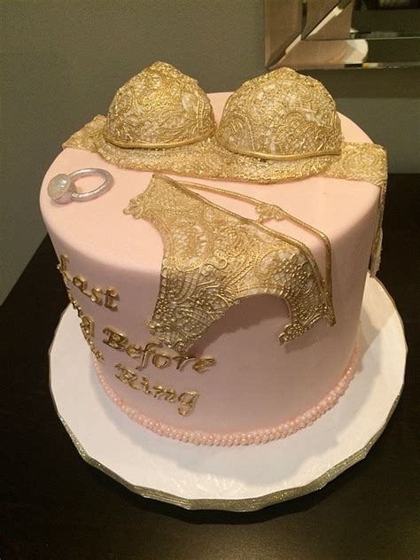 Bachelorette Cake Last Fling Before The Ring Sandrassweetcreations Lingerie Cake Bra Cake