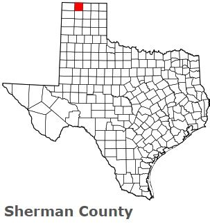 Sherman County on the map of Texas 2024. Cities, roads, borders and ...