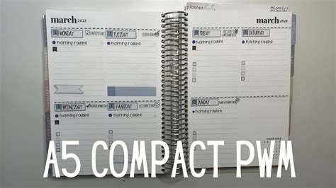 A5 Compact Vertical Plan With Me March 6 12 PlannerKate YouTube