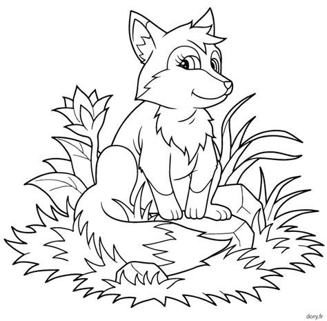 Coloriage Renard Kawaii Ã Imprimer