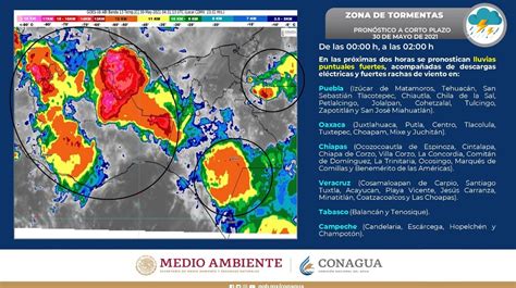 Clima 30 De Mayo Lluvias Puntuales Fuertes En Zonas De Puebla Oaxaca