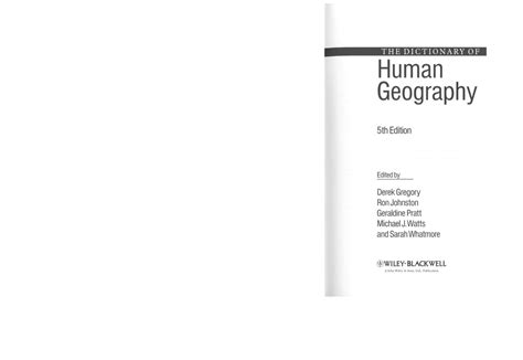 Dictionary Of HUman Geography GEOG 210 Studocu