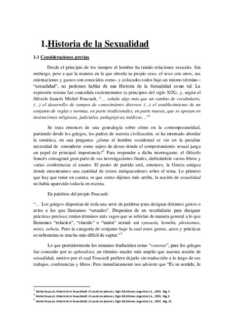 Pdf Una Breve Historia De La Sexualidad Según Michel Foucault