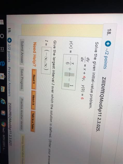 Solved 18 12 Points ZillDiffEQ ModAp11 2 3 025 Solve Chegg