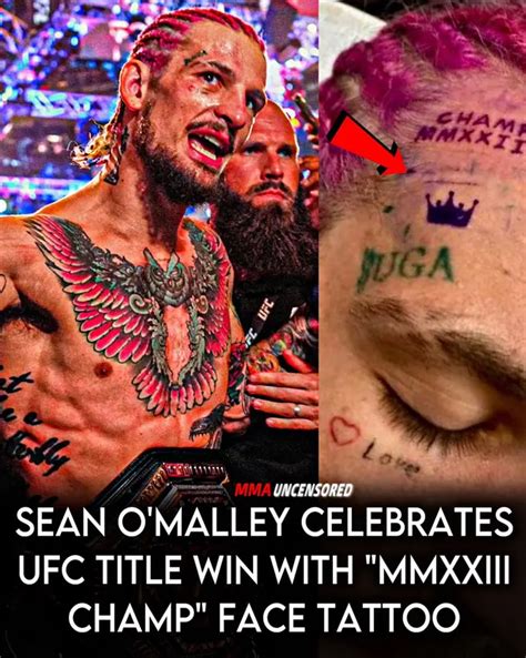 O'Malley Gets New Face Tattoo To Celebrate Winning UFC Bantamweight Belt