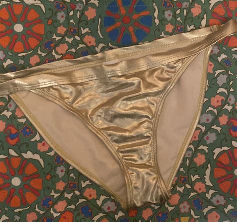 Wolf Whistle Gold Bikini Bottoms Size UK 10 US 6 Gem