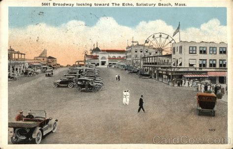 Broadway Looking Toward The Echo Salisbury Beach Ma Postcard