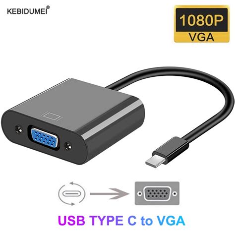 Usb C To Vga Adapter Cable Type C To Vga Adapter Usb 3 1 To Vga Connector Adaptor Hd 1080p For