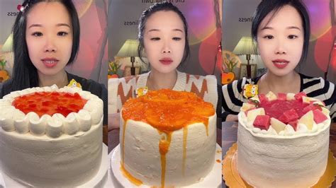 Asmr🍰eat Orange Cream Cake🍰 Soft And Waxy Sound 크림 케ց 먹방 Mukbang Satisfaction Youtube