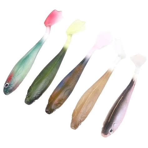 Pcs Set Tail Soft Fishing Lures D Eyes Groove Mm G Hard Bait