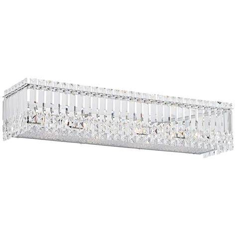 Possini Euro Crystal Columns 30 Wide Chrome Led Bath Light 4r261 Lamps Plus