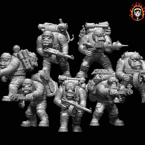 3D Printable Space Orcs Kommandoz By Hardcore Miniatures