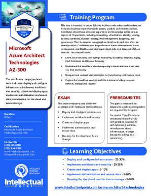 Fillable Online How To Become A Microsoft Certified Azure Solutions