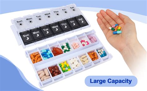 Amazon HRX Package Large Pill Organizer 2 Times A Day Easy Fill