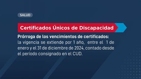 Noticia Pr Rroga Del Certificado Nico De Discapacidad