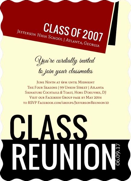 Class Reunion Invitation Wording - Collegio Sanlorenzo Template