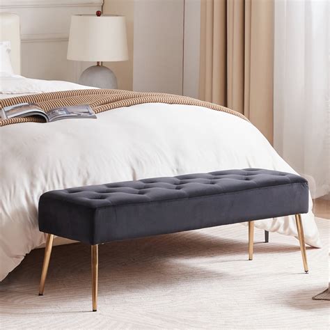 Duhome Elegant Velvet Bench Ottoman Lifestyle Modern Upholstered Bed