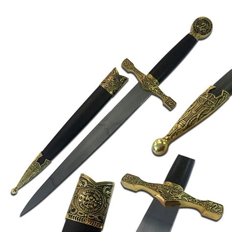 King Arthur Gold Excalibur Short Sword Dagger 4d1 Si132106