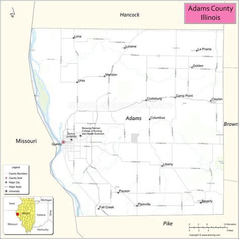 Adams County, Illinois Map: Cities, Highways & More