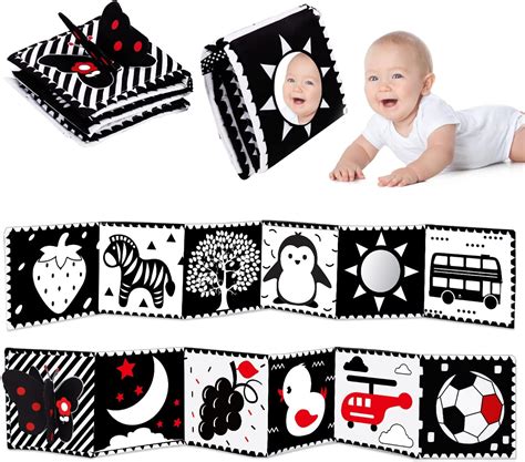 Juguetes para bebés de alto contraste en blanco y negro 0 6 6 12