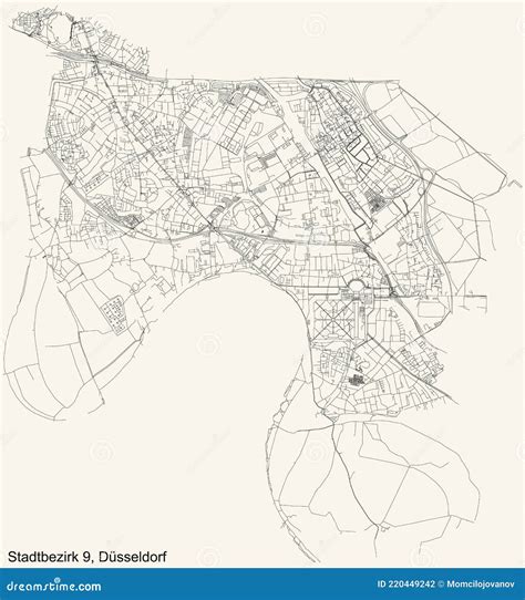 Calles Mapa Carreteras Del Distrito Stadtbezirk 9 De Dusseldorf