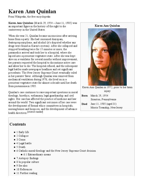 014 Karen Ann Quinlan - Wikipedia, The Free Encyclopedia | Clinical ...