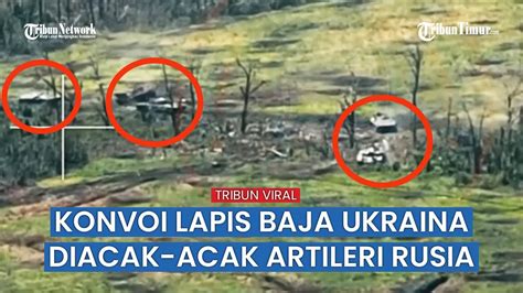 Iring Iringan Kendaraan Lapis Baja Ukraina Diserang Rudal Anti Tank