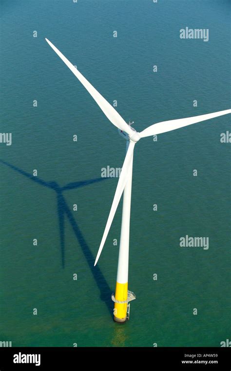 Aerial View Of The Kentish Flats Windfarm Showing The Wind Turbine