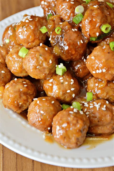 Slow Cooker Pineapple Teriyaki Meatballs About A Mom