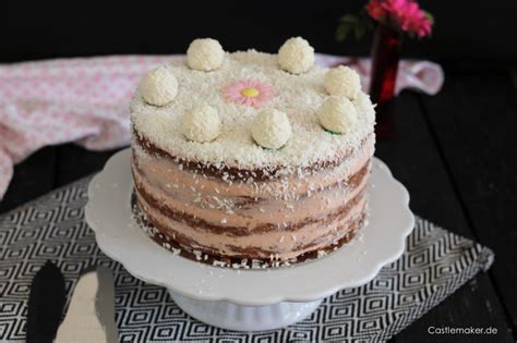 Raffaellotorte Bzw Kokostorte Mit Himbeer Kokos Rezept Semi Naked Cake Castlemaker