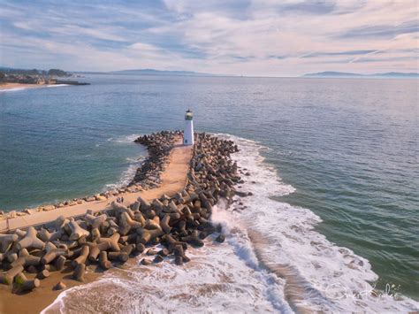 Santa Cruz Breakwater Lighthouse 2 Santa Cruz Ca Aerial Photography
