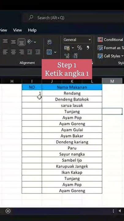 Cara Cepat Membuat Penomoran Di Excel Edisi Shorts Exceltips Youtube