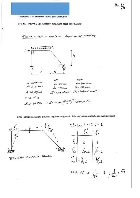 Etc Stud Elaborato Di Elementi Di Tecnica Delle Costruzioni Studocu