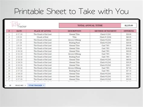 Tithe Tracker Excel Spreadsheet Tithes And Offerings Tracking Church