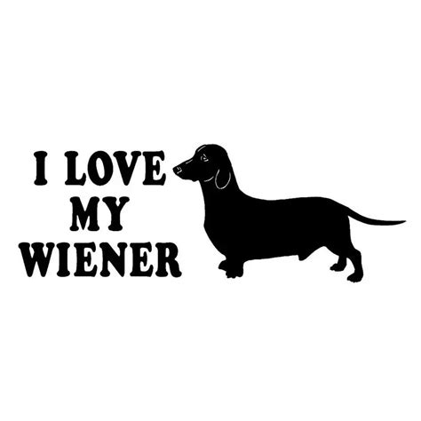 216cm76cm Dachshund Decal I Love My Wiener Dog Funny Vinyl Car