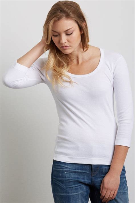 Essential Heritage Knit 3 4 Scoop Neck Tee Three Dots Scoop Neck Tee