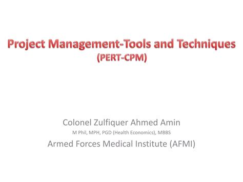 Project Management Tools And Techniques Pert Project Evaluation And Review Technique Cpm