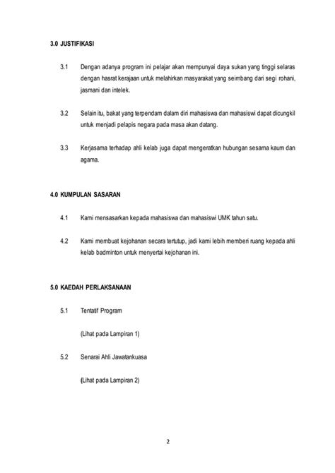 Contoh Kertas Kerja Badminton Pdf