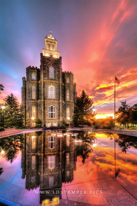 Logan Temple Crimson Sunset Lds Temple Pictures