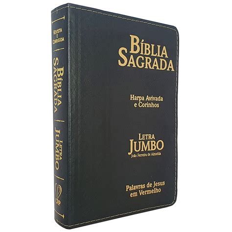 Bíblia Sagrada Letra Jumbo Arc Harpa Avivada E Corinhos Capa Pu