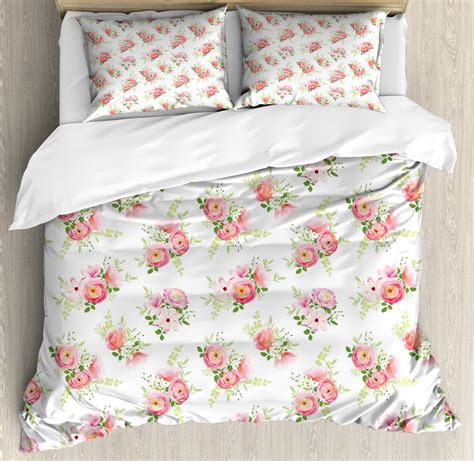 Floral Queen Size Duvet Cover Set A Delicate Bouquet Of Fresh Spring