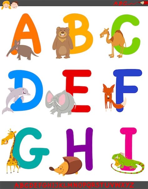 Illustration De Dessin Animé De L alphabet Avec Des Animaux Vecteur