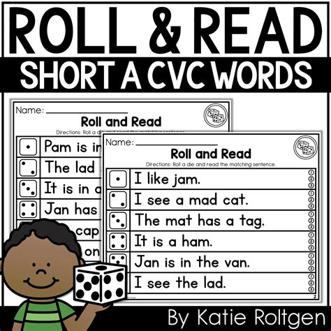 Roll And Read Decodable Short A CVC Word Sentences Katie Roltgen