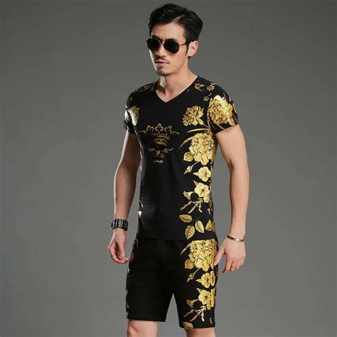 Summer Mens Suit Shorts 2 Piece Set Cotton T Shirt Mens Tracksuit Set